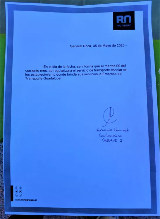 reclamo transporte confirmación