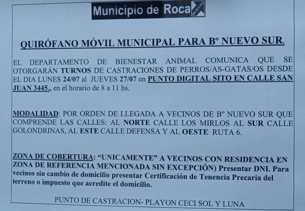 castraciones barrio nuevo sur