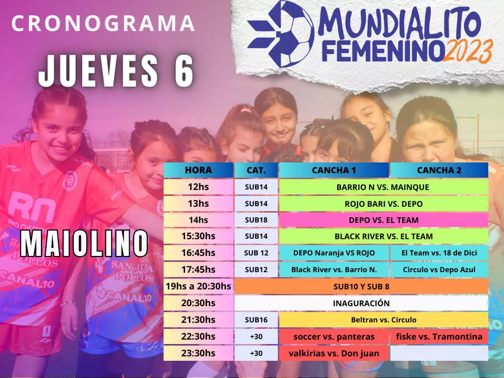 Mundialito FEM programa Maiolino