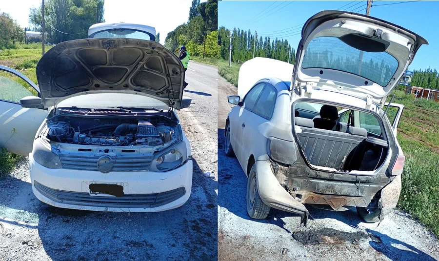 auto quemado ruta 22
