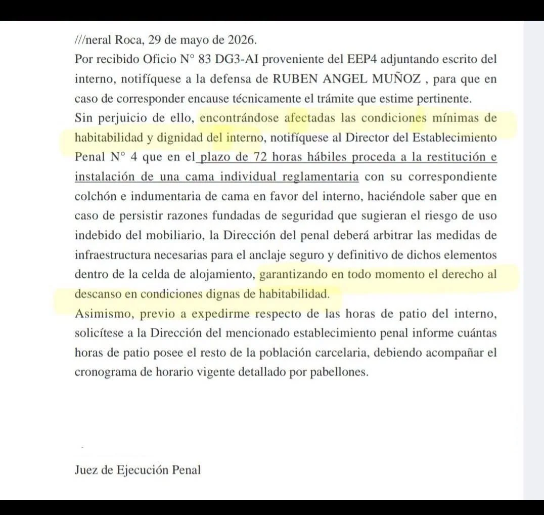 juez sobre Muñoz