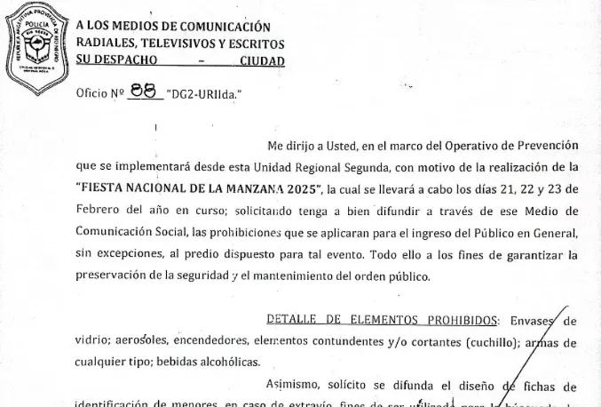 POLICIA ELEMENTOS PROHIBIDOS