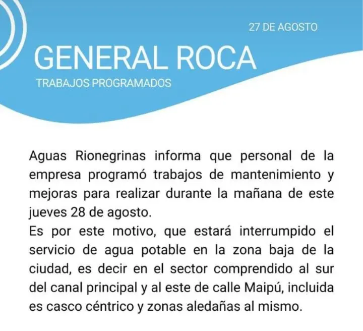 corte de agua ARSA