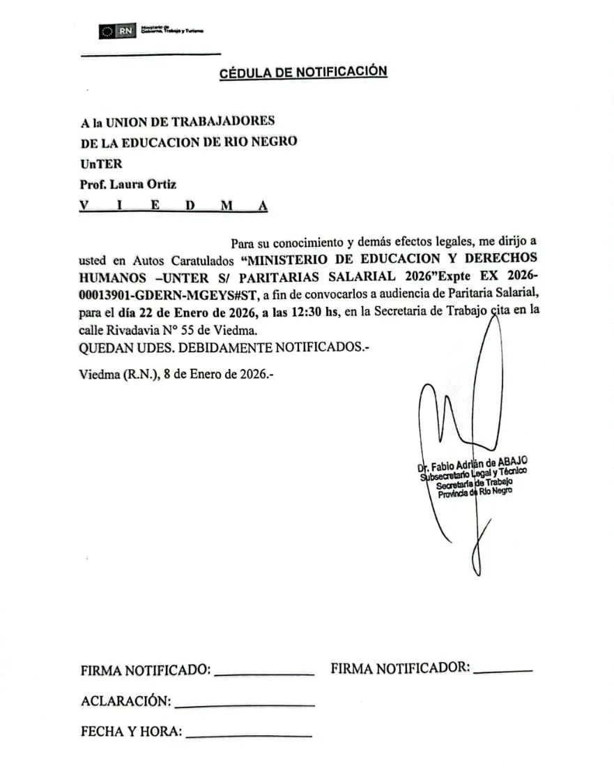 unter convocatoria a paritarias