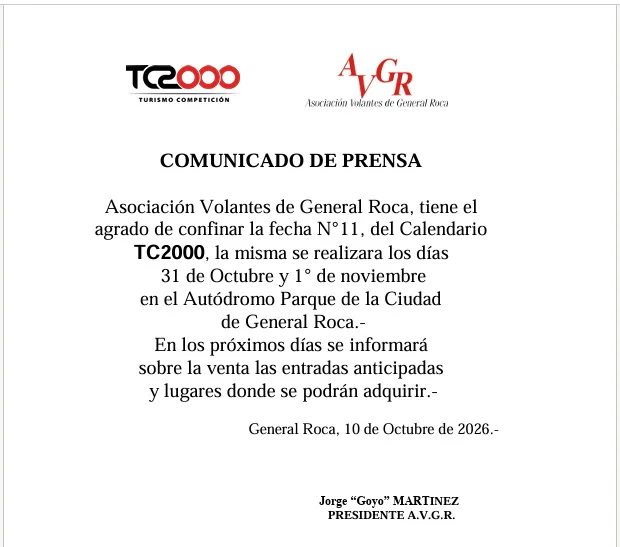 tc2000 comunicado