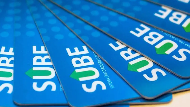sube tarjeta plástico