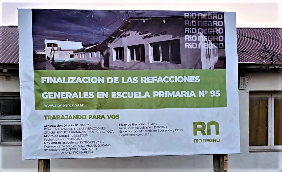 Escuela 95 - cartel de obra