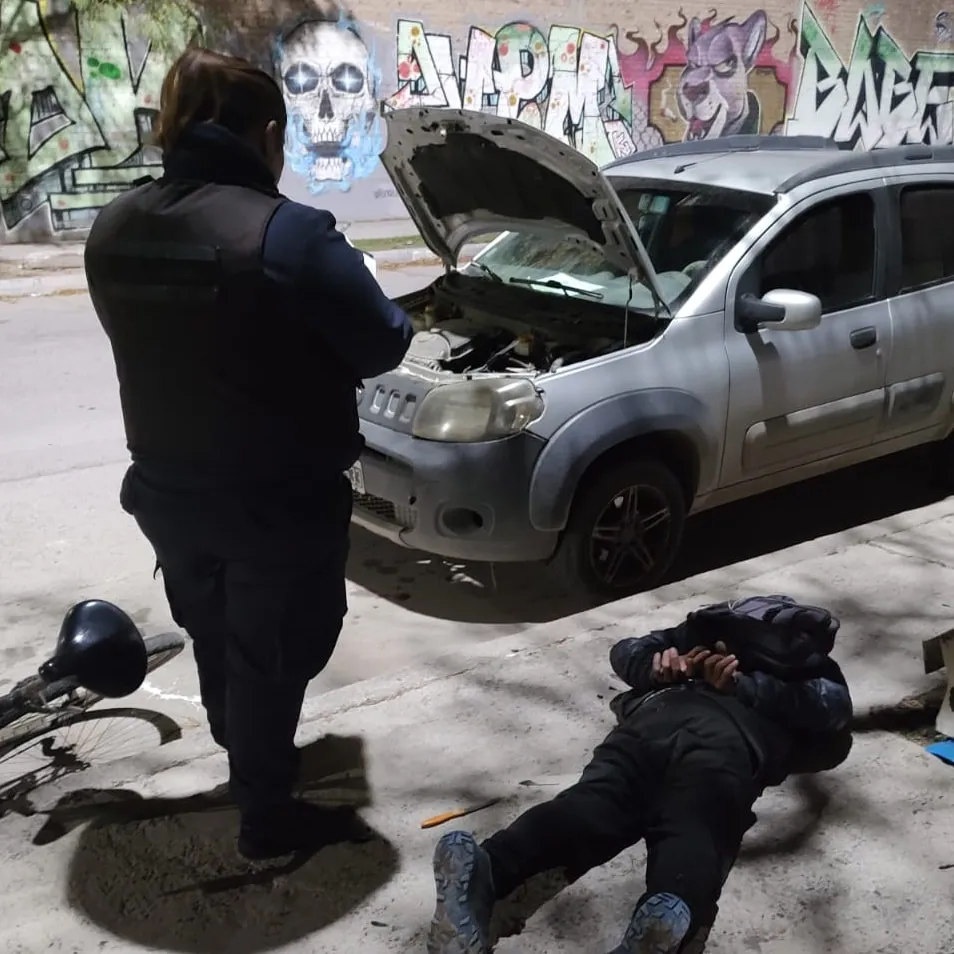 detenido roba baterías