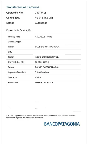 transferencia bomberos Depo amistosos