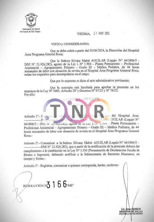 nombramiento directora hospital