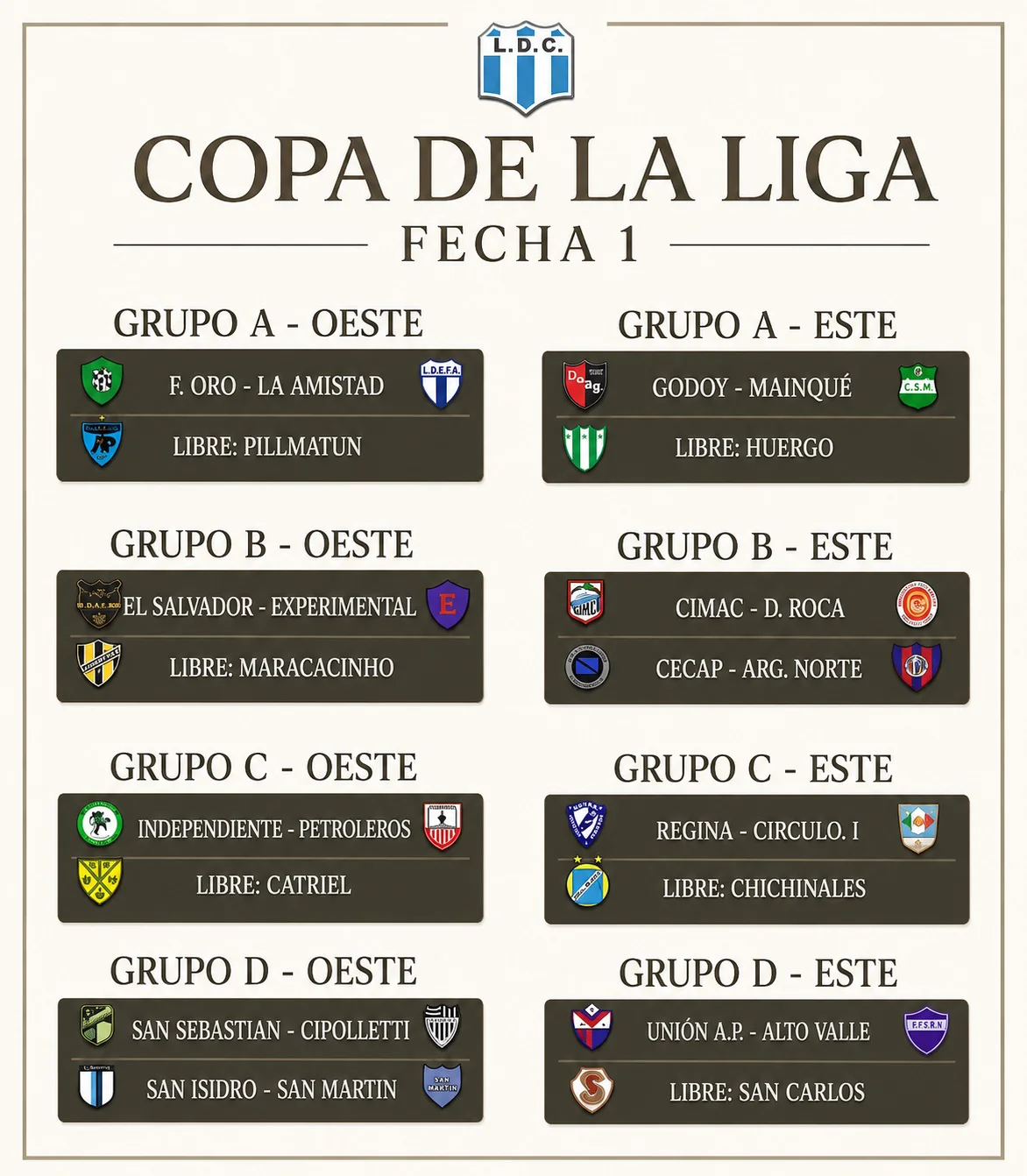COPA DE LA LIGA 1ra FECHA 1