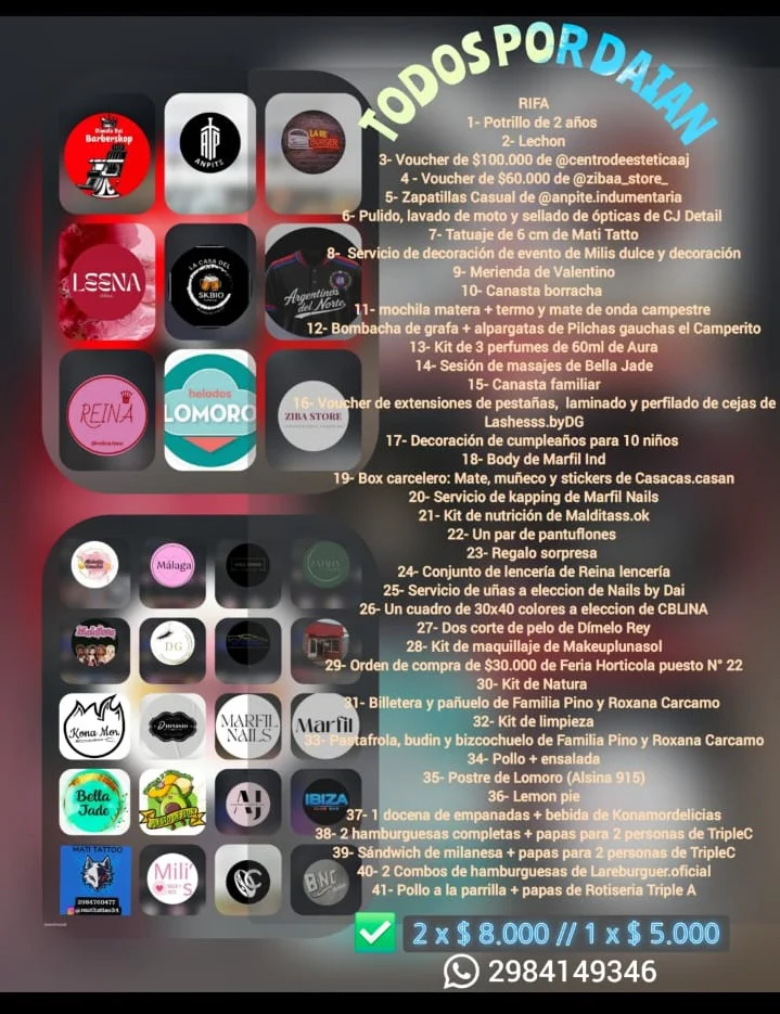 pedido ayuda chico accidentado RIFA