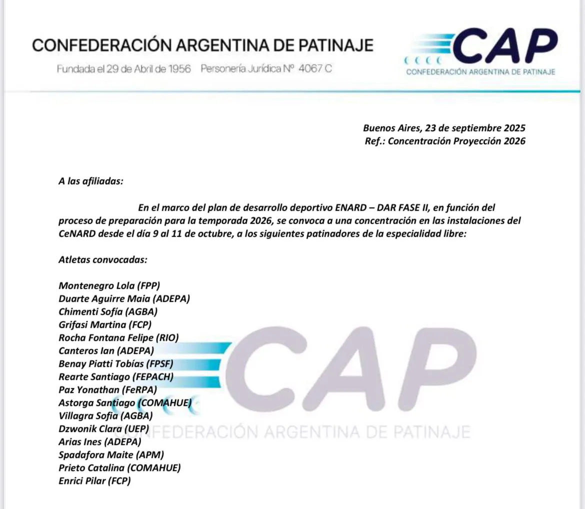 patinadores seleccionados nota