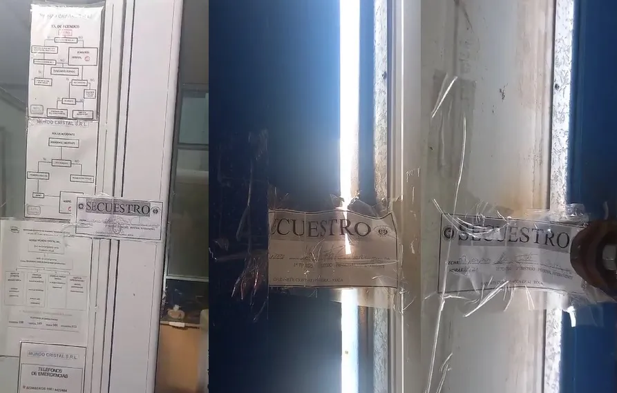 Mundo Cristal interior fajas de secuestro intactas