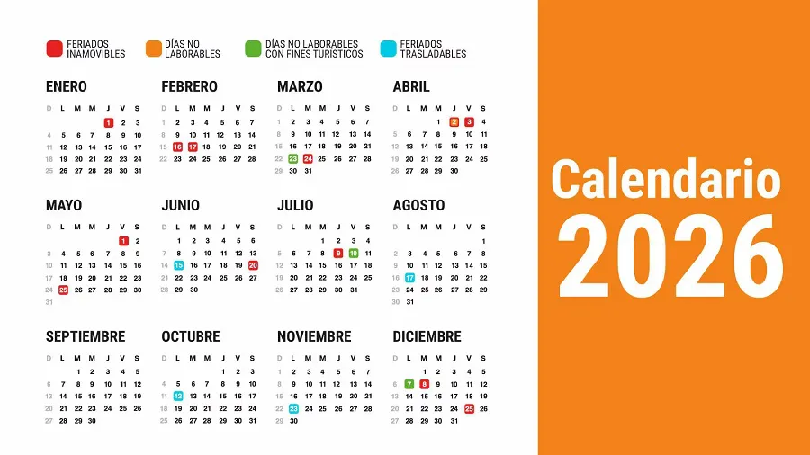 FERIADOS 2026 CALENDARIO