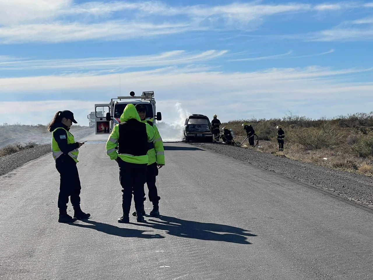 incendio camioneta ruta 6