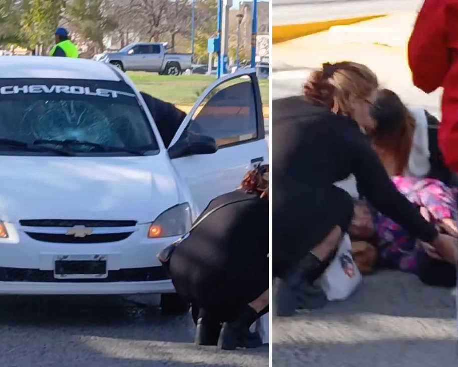 mujer accidentada choque