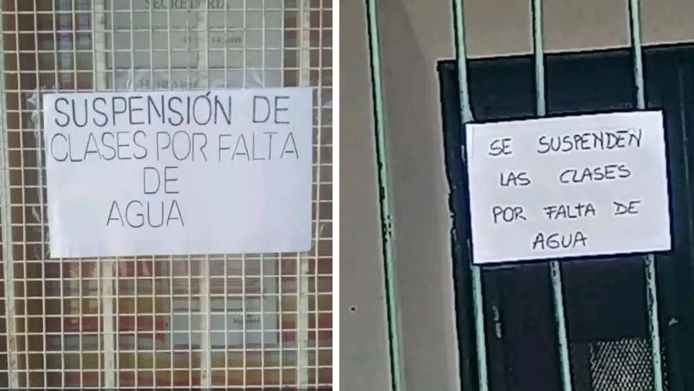 suspensión de clases por falta de agua