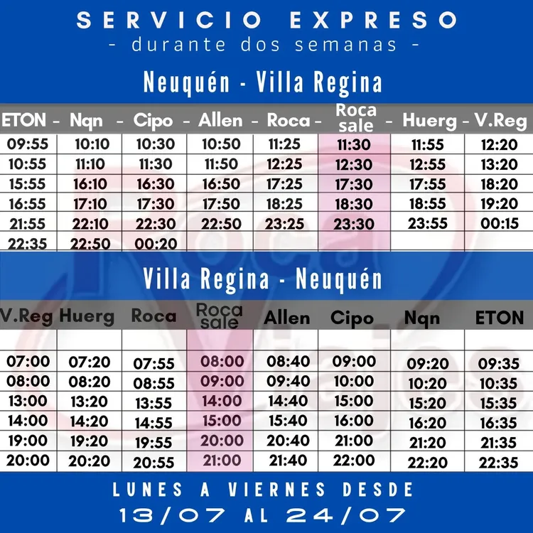 horarios expresos KOKO