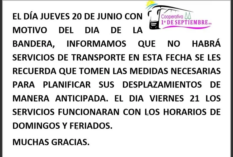 colectivo local feriado